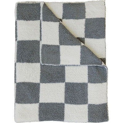 baby Luca Elle Baby & Toddler Charcoal Checkered Plush Blanket for sale from kelowna BC Canada