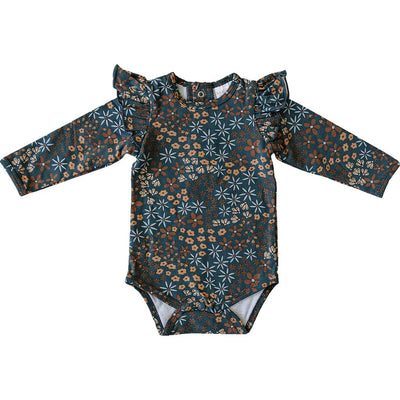 baby Luca Elle Baby & Toddler Navy Ruffle Printed Bodysuit for sale from kelowna BC Canada