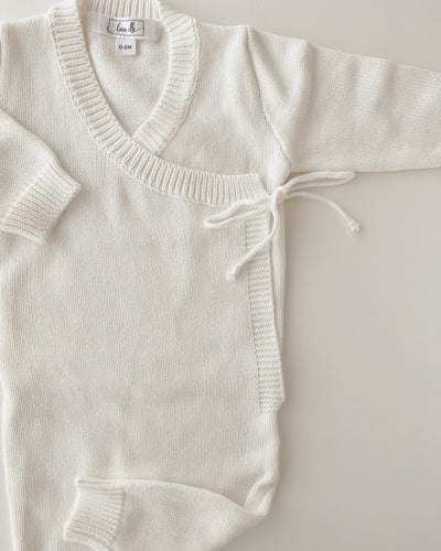 baby Luca Elle Romper Heirloom Knitted Romper for sale from kelowna BC Canada