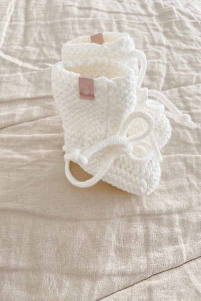 baby Luca Elle Baby & Toddler Coconut Knitted Booties | Oatmeal for sale from kelowna BC Canada